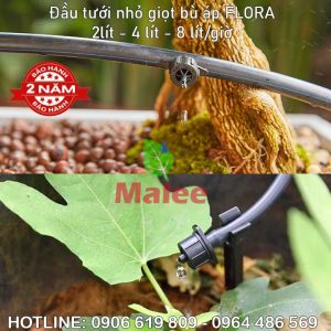 Đầu tưới gốc nhỏ giọt bù áp không điều chỉnh 2 4 8 lít giờ Flora