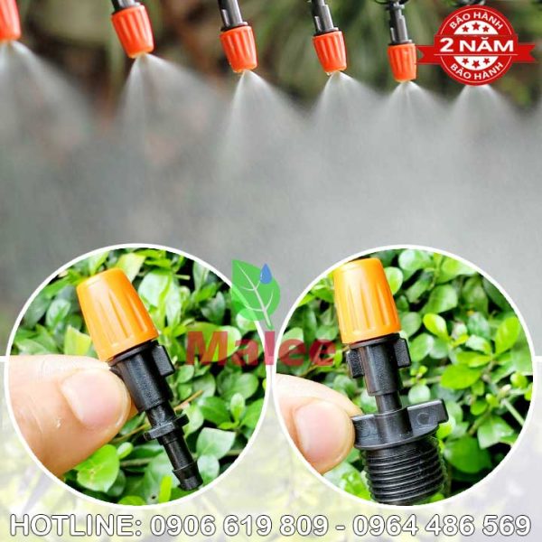 Đầu bec tưới phun sương Florain điều chỉnh chân 6ly 21mm