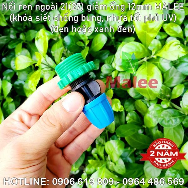 Nối ống 12mm ren ngoài 27mm Malee