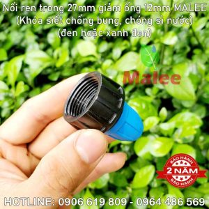 Nối ống 12mm ren trong 27mm Malee (Khóa siết chống bung chống sì nước)