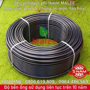 Ống tưới cây ldpe phi 16mm Malee thái lan (Mua lẻ 7k/mét, mua 100m giá 650k, 1 cuộn 200m giá 1200k)