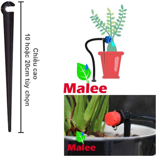 Que cắm 10cm gốc giữ đỡ đầu tưới nhỏ giọt Flora