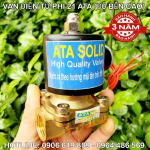 Van điện từ phi 21 ATA đóng mở nước bằng điện (Độ bền cao, bảo hành 3 năm)