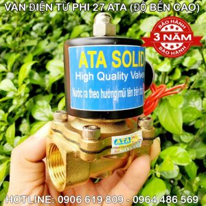 Van điện từ phi 27 ATA đóng mở nước bằng điện (Độ bền cao, bảo hành 3 năm)